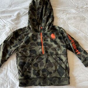 Carhartt Hoodie Youth 18mo Toddler Kids Camo Pullover Sweatshirt Quarter Zip